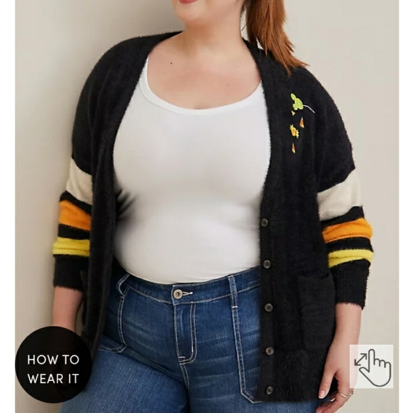 Torrid Disney Minnie Mouse Witch Halloween Cardigan Sweater - Picture 3 of 5